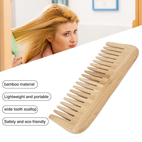 Sorandy Wide Tooth Bamboo Comb Flexible Safe Hair Comb for Women Home Travel, Portable — view 2