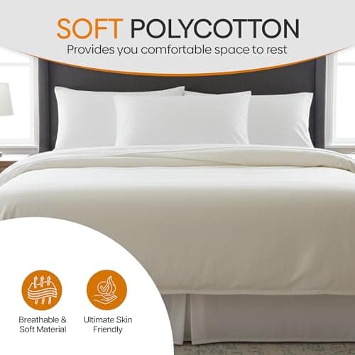 Oliver Bedding Pillows 8 Pack, Breathable Soft Poly Cotton Hotel Pillows — view 6