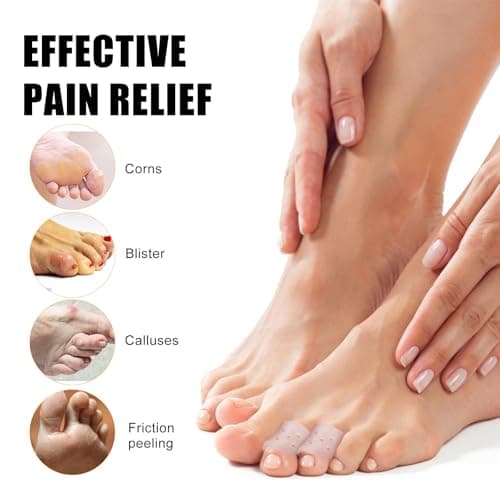 10Pairs Silicone Toe Sleeves Protectors Breathable Toe Covers Caps Pinky Toes Protector Soft Toes Tubes Pads Corn Cushions for Women Men Pain Relief, Calluses, Blisters, Bunion, Hammertoe — view 4