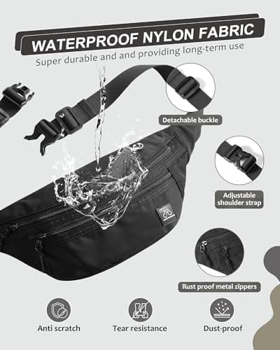 SZSYCN Crossbody Sling Bag for Women Fanny Pack with D Ring Waterproof Waist Bag for Phone and Keys Lightweight Fanny Pack with Adjustable Strap Belt Bags for Women Running Bumbags for Dog Walking — view 4