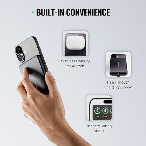 TEKRAT Slim Magnetic Power Bank for MagSafe, 5000mAh Aluminium, 20W PD — view 5