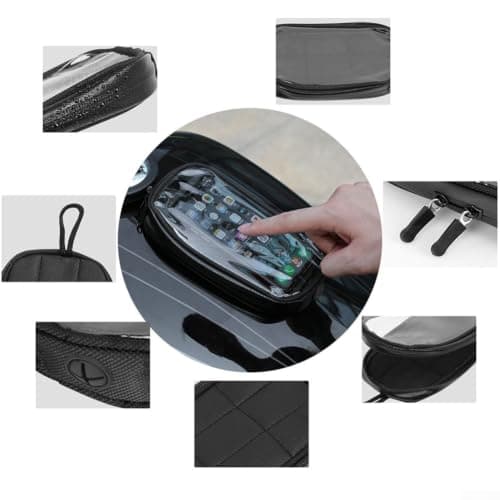 Motorcycle Fuel Bag - Heavy Duty Magnetic Tank Pouch with GPS Pocket - Weather Resistant Storage for Metal Gas Tanks on Street Bikes and Cruisers 18cm — view 5