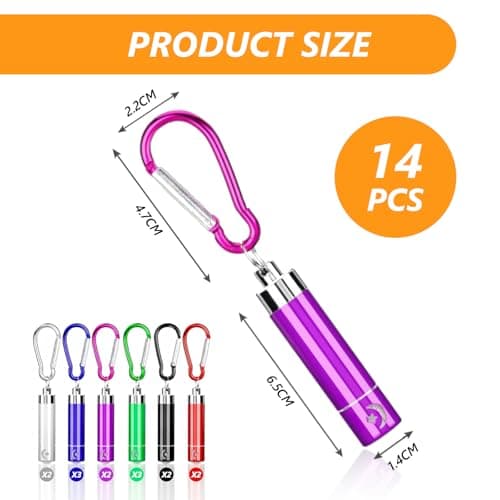 flintronic 14PCS Mini Torch, Portable Mini LED Keychain Light with Batteries, Aluminium Key Torch for Men and Women, Ideal for Hiking, Camping, Outdoor, Parties, Fishing — view 2