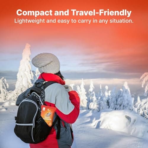 azark Unisex Disposable Hand Warmers, Up to 10 Hours Heat Instant Fast Heating Packs for Men & Women Portable Pocket Size, Ideal for Sports, Camping, Hiking, Travel, Skiing, Cold Weather (Pack of 40) — view 6