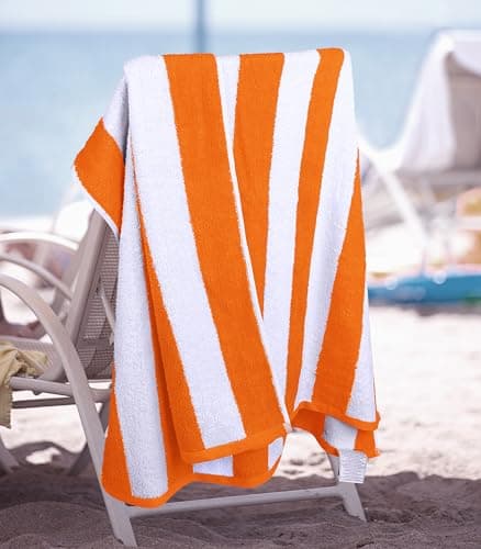 Utopia Towels Cabana Beach Towels 76x152cm, 4 Pack, Cotton, Striped, Orange — view 5