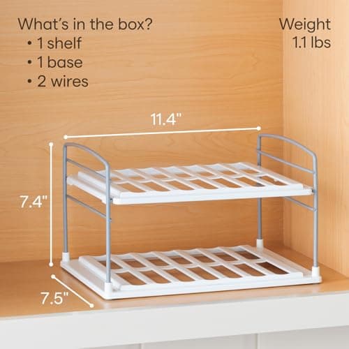 YouCopia UpSpace Water Bottle and Travel Mug Cabinet Organizer, Adjustable Storage Rack for Kitchen Organization, 2-Shelf — view 3