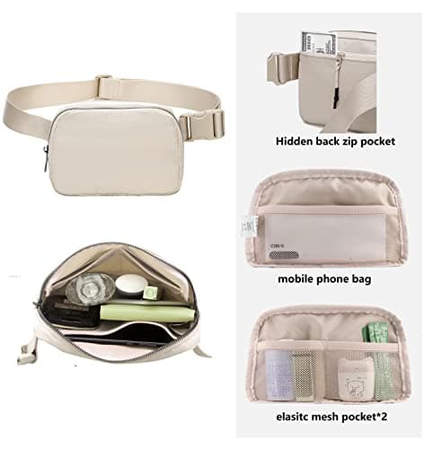 kuifang Unisex Adult Beige Waist Pack, Off White — view 5