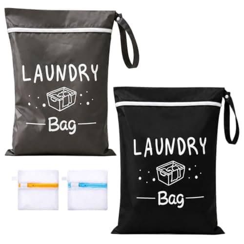 Travel Laundry Bag, 4pcs Small Laundry Bag, Laundry Bags Set with Multiple Sizes, Ideal for Wet Swimwear Storage and Clothing Organisation, for Family Vacation, Swimming and Gym