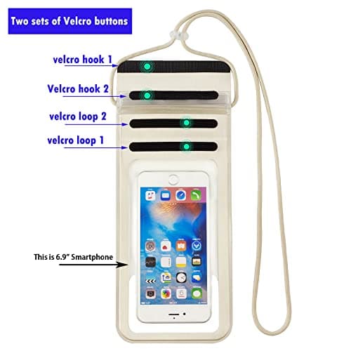 Baikeen Waterproof Phone Pouch,IPX8 Waterproof Phone Case Dry Pouch Bag Holder for iPhone 14 Plus/14 Pro Max/13/12/11 Pro Max/Xs Max to 6.9" for Swimming Kayaking(Gold) — view 4
