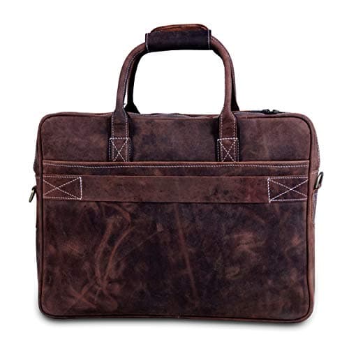 Leather Laptop Bag for Men – 18 Inch Messenger Bag with Padded Laptop Case — view 5