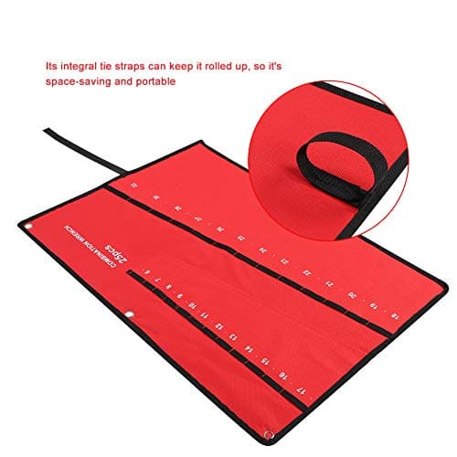 WPKD BLUEIY Multi Pockets Roll Up Tools Storage Bag, Spanner Plier Wrench Hand Tools Organizers Holder Sturdy Canvas Pouch (25 mouthfuls) — view 4
