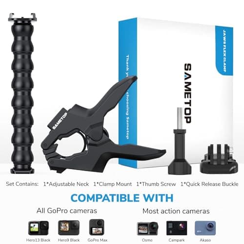 Sametop Camera Clamp Clip Mount Jaws Flex Gooseneck Accessories for GoPro — view 6