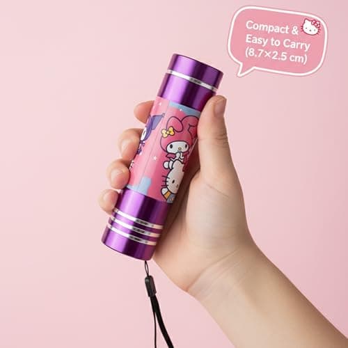 SRV Hub Purple Hello Kitty Torch for Girls – Compact 9 LED Aluminium Flashlight | Portable Waterproof Mini Torch with Batteries | Ideal for Camping & Night Adventures — view 2
