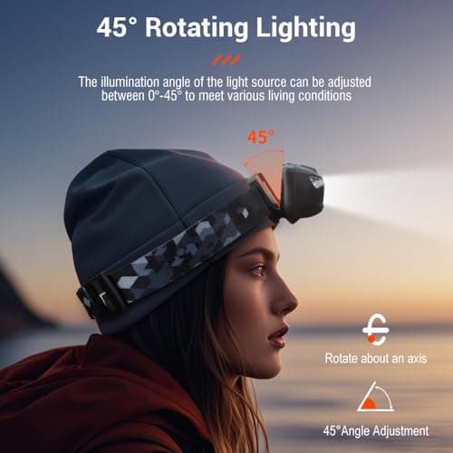 BORUIT BR01 LED Super Bright Head Torch Red White Light, 4 Modes — view 4