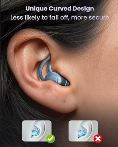 Ear Plugs for Sleep, Noise Cancelling Ear-Plugs Reusable Soft Silicone Earplugs for Sleeping, Snoring Partner, Travel, Deep Focus, Side Sleepers, Work & Studying, Comfortable,Blue2Pairs — view 4