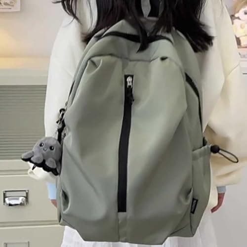 Classic School Backpack for Unisex Lightweight Casual Large Maroon Backpack for College Travel (Green One Size) — view 2