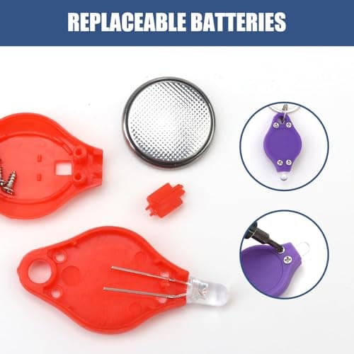 7Pc Mini Keyring Torch with Built in Batteries Portable Key Ring Torches LED Super Bright Mini Key Ring Torches Led Super Bright for Kids and Adults Key Chain Torch Light for Outdoor and Emergency — view 3