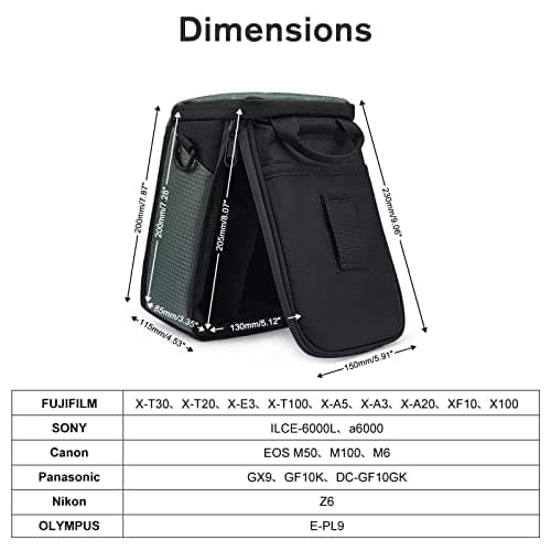 S-ZONE Camera Crossbody Sling Bag Waterproof Nylon Shockproof Padded DSLR SLR Protection Case for Mirrorless Lens Cable — view 3