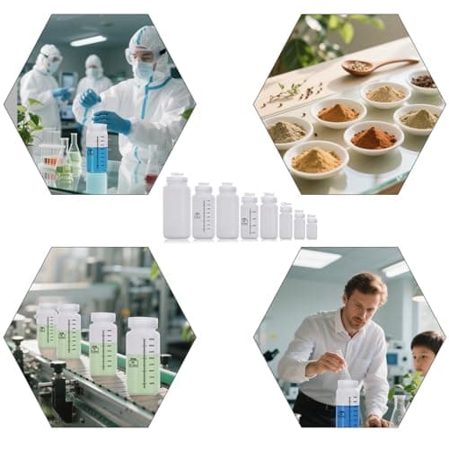 DKBT Pack of 3 Wide Mouth Water Bottle 250 Ml Plastic Bottles with Wide Opening Lids Leak-Proof Laboratory HDPE Bottle Translucent Pill Bottles for Pill Medicine Water Sample Travel — view 6