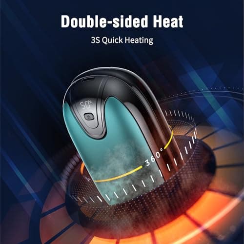 Wopigh Hand Warmers,2 in 1 Magnetic Rechargeable Hand Warmer,12 Hrs Long Lasting Portable Pocket Heater,LCD Digital Screen Reusable Hand Warmer,Grate for Home Camping Hunting Outdoor,Best Winter Gift — view 3