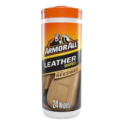 Armor All Leather Wipes with Beeswax - 24 Pack - Cleans & Protects Leather