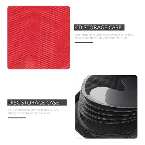 KICHOUSE CD Storage Holder with Lightweight Oxford Cloth, Portable round Case with Zipper, Space-saving Car Organizer for Road Trips — view 3