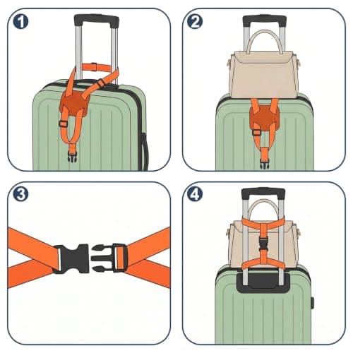 4Pcs Travel Luggage Straps - 2Pcs Cross Luggage Straps + 2Pcs Bag Straps — view 5