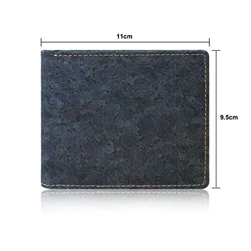 Boshiho RFID Blocking Wallet, Eco-Friendly Cork Slim Bifold Credit Card Holder Gift for Men & Women (0114-black) — view 3