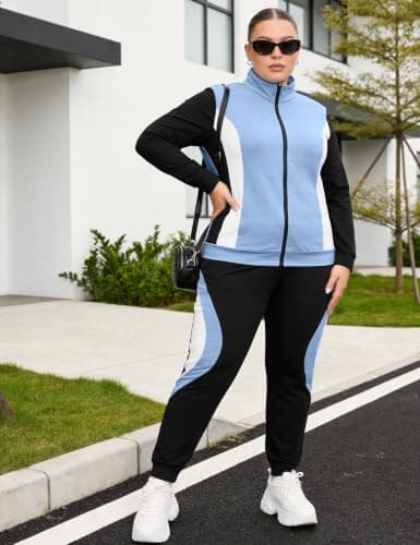 Uniexcosm Womens Tracksuit Set Zip Jacket and Joggers — view 4