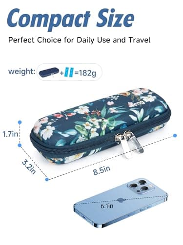 YOUSHARES Monjaro Travel Case - Insulin Cooler Travel Case with 2 Ice Packs, Keep Medicine Cool While Traveling, Medicine Cool Bag for Diabetes Supplies(Blue Camellia) — view 6