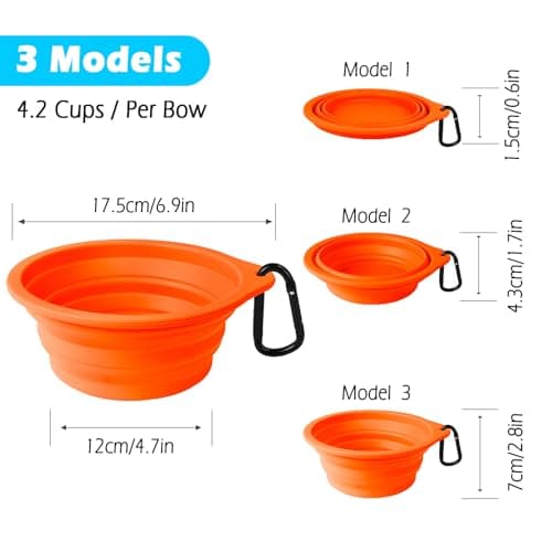 PetBonus 2-Pack Collapsible Dog Bowls, Portable Travel Dog Water Food Bowls — view 3