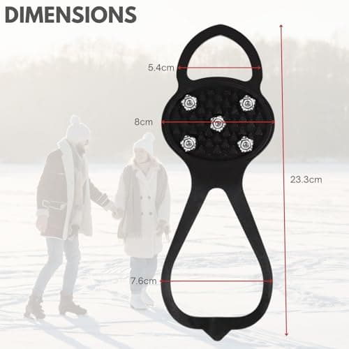 2 Pairs Ice Grippers for Boots and Shoes Anti Slip Snow Cleats with Heavy Duty Steel Spikes Traction for Winter Walking Hiking Climbing Outdoor Travel Fishing Camping for Men and Women — view 5