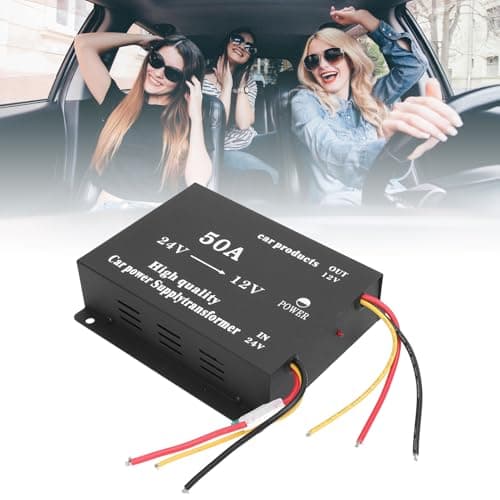 UPALDHOU 24V to 12V DC Voltage Converter, Metal Power Voltage Regulator Reducer 600W with Dual Fans, Full Bridge Design, Multi Protection for Cars Trucks RVs SUVs Buses (50A) — view 3