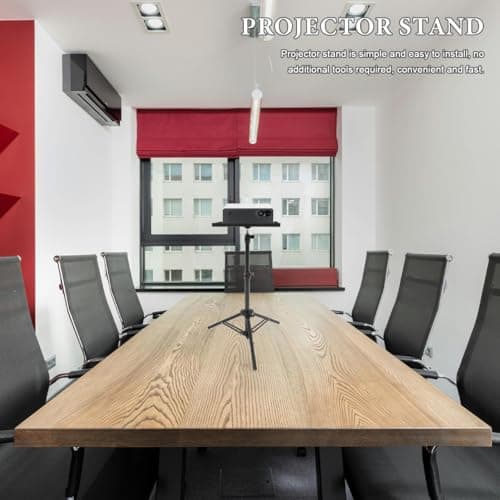 BESPORTBLE Adjustable Projector Stand Tripod with Anti-Slip Tray for Floor and Tabletop Use Portable Projector Holder for Home Cinema and Office Presentations Height Adjustable Shelf — view 4