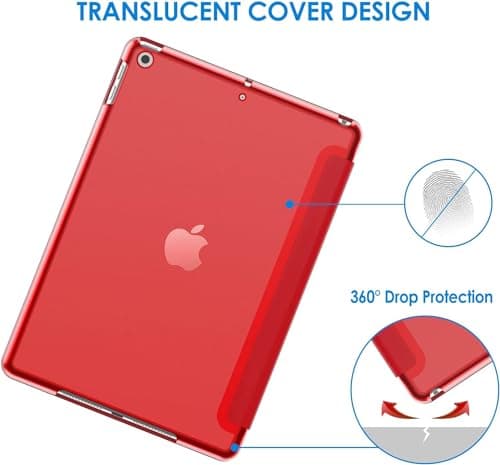 For Apple iPad 10.2 inch 9th/ 8th/ 7th Generation, Smart Magnetic Stand Case, Leather Cover with Magnetic Closure, Anti-Scratch and Lightweight Case (2021/2020/2019) (Red) — view 4