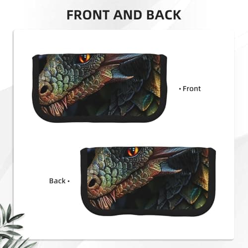 DENMER Dragon Scale Printed Canvas Pencil Case, Spacious Pen Pouch for School, Office and Travel — view 2