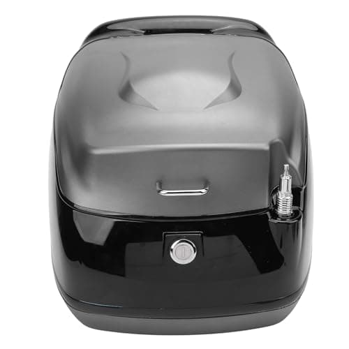 Dilwe Motorcycle Top Case ABS Motorcycle Top Box 38L Rear Storage Trunk Fits Full Size Helmet for Scooter Electric Bike Commuting Daily Travel (Gold) — view 3
