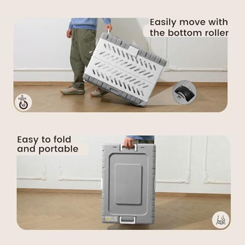 Gardner Pet Collapsible Dog Crate, White-Grey, M — view 4