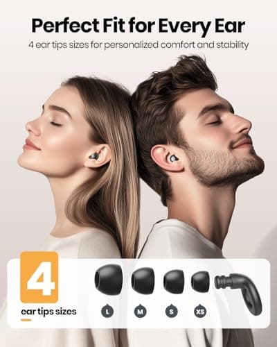 Ear Plugs for Sleep Noise Cancelling - Upgraded 45dB Ultra Soft Silicone Earplugs for Hearing Protection,Reusable&Washable Noise Reduce Earbuds 8 Ear Tips in 4 Size(XS, S, M, L) for Sleep,Focus,Travel — view 3