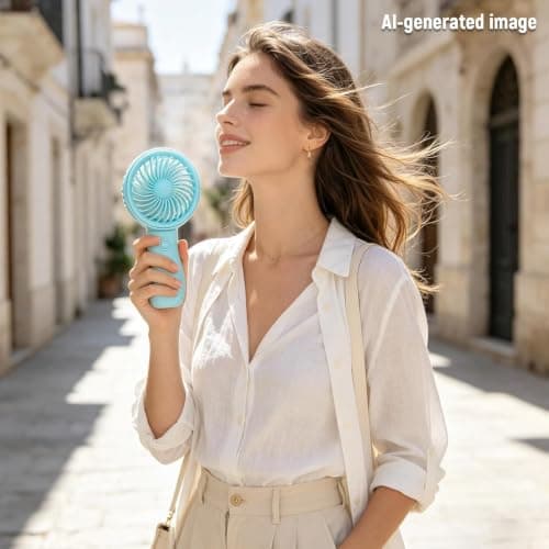 Mini Handheld Fan USB Rechargeable 3 Speed Portable Table Fan, Mini Fan Handheld, USB Rechargeable, 3 Adjustable Speeds, Travel & Commuting — view 4