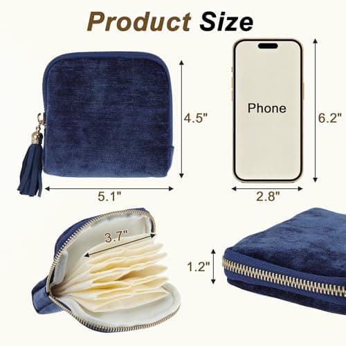 VOCOSTE Travel Jewelry Case, Portable Jewelry Organizer with 6 Independent Layers, Small Pouch Bag for Necklace Bracelet Rings Earring Storage, Women Gift Idea, Blue — view 4