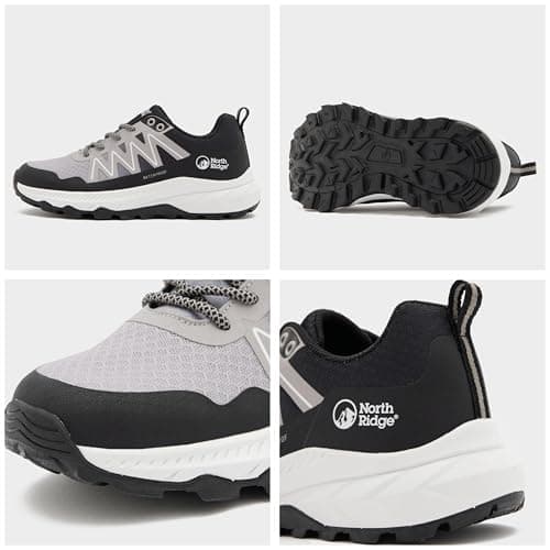 NORTH RIDGE Women’s NAS Trail Walking Shoe with Durable Ripstop Upper & High Traction Sole, Waterproof (Black, UK Footwear Size System, Adult, Women, Numeric, Medium, 5) — view 6