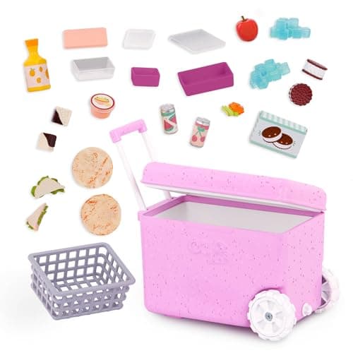 Our Generation 18-inch Doll Camping Cooler, Rolling Pretend Food Set — view 2