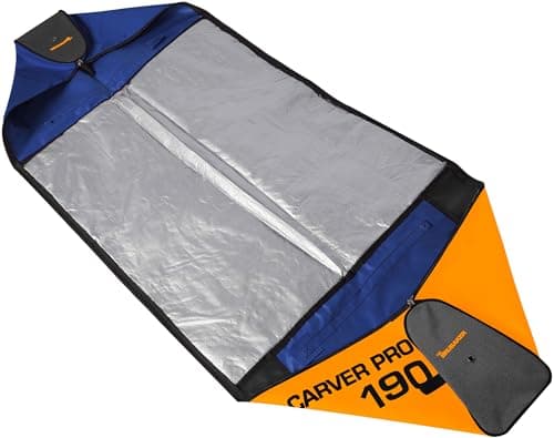 BRUBAKER Carver Pro Ski Bag - Padded Ski Bag for 1 Pair of Skis and Poles - Tear-Resistant & Robust - Ski Bag Blue Orange - Ski Cover with Two-Way Zip - 190 cm — view 2