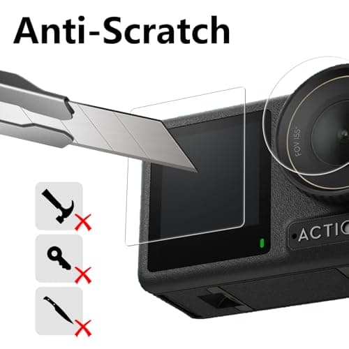 Bigqin [3+3+3 Pack Lens Screen Protector Compatible with DJI Osmo Action 4, HD Clear Tempered Glass Film 9H Hardness Full Coverage Bubble-Free Scratch-Resistant Protective Film — view 5