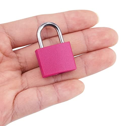 2PCS Suitcase Locks with Keys, 23mm Coloured Luggage Locks Suitcase Padlocks Mini Keyed Padlocks Travel Lock Small Padlocks for Suitcases Luggage Gym Locker Bag Rucksack School (Rose Red & Blue) — view 4