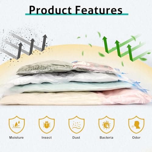 Vacuum Storage Bags - 3 Pack 100X130CM Extra Large Strong Space Saver Compression Bags, Reusable Vacuum Storage Bags Storage Space for Duvets, Bedding, Quilts, Pillows — view 4