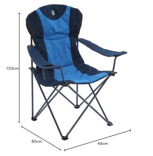 Hi-Gear Kentucky Classic Chair with Insulated Drinks Holder for Adults & Kids, Lightweight, Portable, Compact, Ideal for Camping, Festivals, Picnics, Beach & Outdoor Events, includes Carry Bag (Blue) — view 2