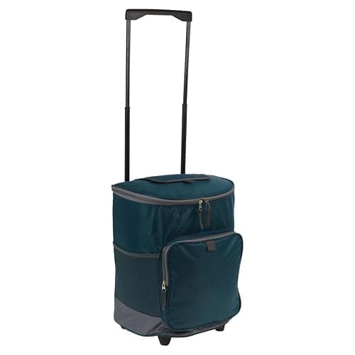 URBNLIVING 28L Insulated Cooler Bag on Wheels - Trolley Cart with Extendable Handle, Waterproof & Spacious, Front & Side Pockets - Perfect for Camping, BBQ, Picnic, Beach & Outdoor Adventures