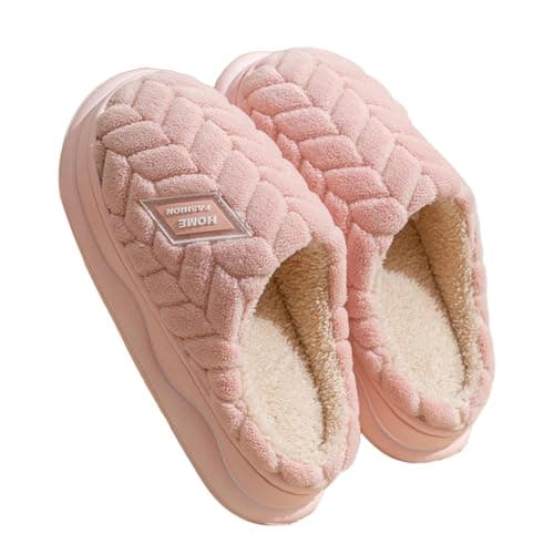 DFSDJEUW travel slippers women Plantar Fasciitis Slippers Warm Dinosaur House For Men Winter Indoor Shoes Wide Fit Anti-Slip Orthopedic Shoe ladies memory foam slipper Pink 4